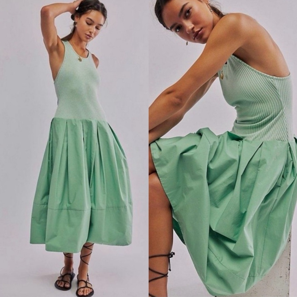 Free People Drops Of Venus Midi Dress in Meadow